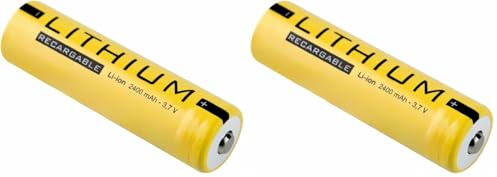 Batería Recargable 18650 de 2400 mAh, Alta Capacidad, Ideal para linternas, vaporizadores y Dispositivos electrónicos portátiles. (Paquete de 2)