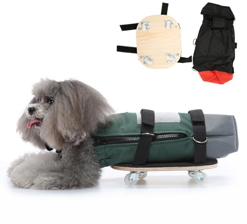 Dog Wheelchair for Back Legs - Lightweight Mobility Aid for Disabled Pets Canine Support Scooter for Senior Dogs Adjustable Rear Leg Drag Bag with Wheels