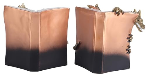 RASTKY Divertente Fermalibri da Tavolo in Resina con Statua del Drago, Decorazione Mitologica Creativa per L'home Office, per gli Amanti dei Libri, 12 X 9 X 9 Cm (1 paio)