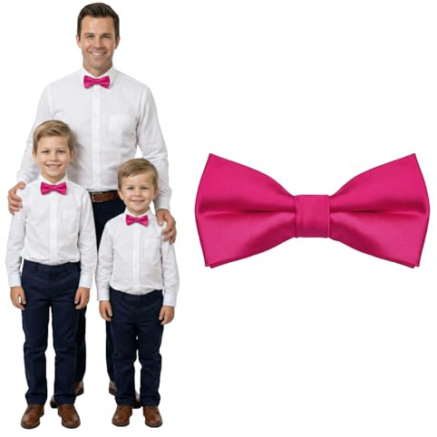 DonDon Pajarita niño bebés y hombre aspecto sedoso brillante, preatada y ajustable en longitud, fabricada en poliéster: accesorio festivo para bodas, comuniones y celebraciones