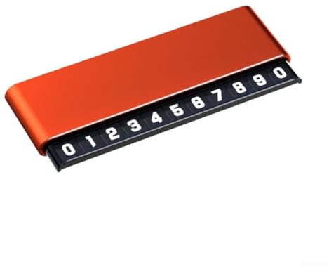 Temporary Vehicle Parking Phone Number Plate for Displaying Contact Details During Short Term Parking in Commercial and Regulated Zones (red)