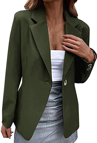 Chic och elegant mellansäsong kavaj kavaj långärmad kavaj dam | Enknapps kavaj med , casual oversize kostymjacka, arbetsblazerjacka, kontorsblazer-toppar