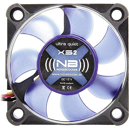 Brusblockerare mini PC fallfläkt svart tyst PC-fläkt XS2 – minifläkt 50 x 50 x 10 12 V – PC-fläkt 50 mm – fodralfläkt endast 21,1 dB (A) vid 4 000 varv/min