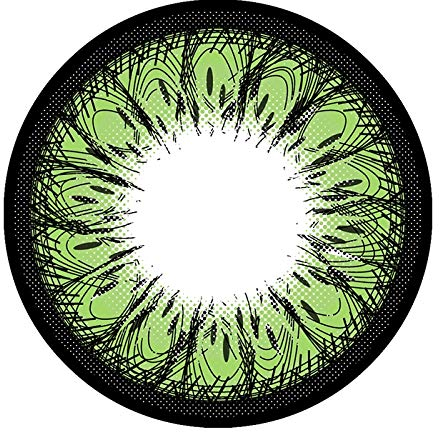 Matlens - Pro Trend Farbige Kontaktlinsen ohne Stärke grün green Camelia circle lens Big Eyes GPW-A43 2 Linsen und gratis 1 Kontaktlinsenbehälter 1 Pflegemittel 50ml