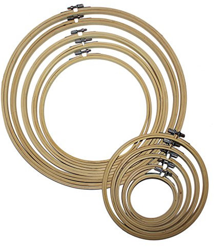 Stickrahmen Nähen Sticken Set (10Pcs) - Sortiertes Set aus Holzrahmen für Kreuzstich - DIY Stickrahmen Set - Kreuz Stitch Hoop Ring Hält Stoff und Material im Innenring für Musterarbeit