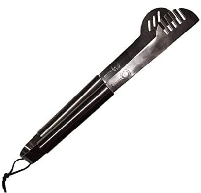 Cave Tools 17 Long Handle Stainless Steel Grill Tongs with Locking Bracket - BBQ Grill Accessories