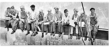 Paul Sinus Art Leinwandbild Panorama Skylunch Keilrahmenbild, Bild auf Leinwand, Retro Foto Bauarbeiter (100x40cm), Mittagspause auf einem Wolkenkratzer, Lunch ATOP a Skyscraper