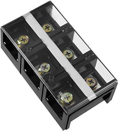 uxcell Dual Rows 3 Positions 600V 200A Cable Barrier Block Terminal Strip