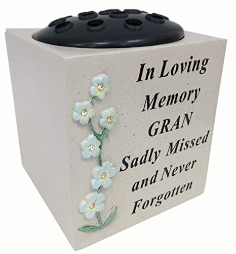 David Fischhoff Gran Forget Me Not Rose Bowl, Weatherproof - for Graveside Flower Arrangements, 14 X 15 Cm