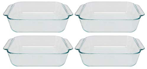 Pyrex 222 Pirofila quadrata in vetro trasparente – Confezione da 4 Made in USA