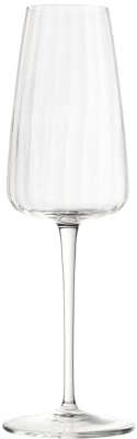 Luigi Bormioli Optica Champagne Flutes 4 x 210ml Crystal Wine Glasses, Dishwasher Safe