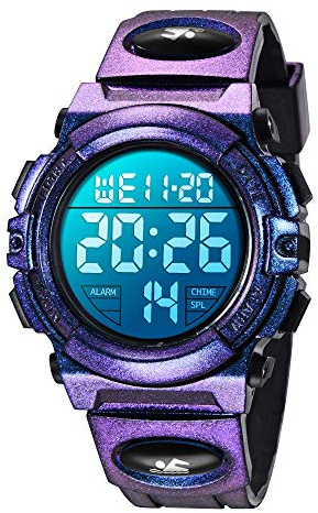 BEN NEVIS Digital Uhren für Kinder Jungen - 50 M Wasserdicht Sports Outdoor Digitaluhr Kinder Silikon Armbanduhr mit Wecker/Stoppuhr/LED-Licht/Stoßfest/Datum,Elektronische Kinderuhren Blau