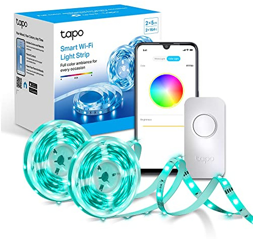 Tapo L900 Smart Wi-Fi Striscia LED, Controllo Vocale Compatibile con Alexa e Google Assistant, 2 Confezioni L900-5 con 1 Alimentatore, Sync-to-Music, Accorciabile e Controllo dall'APP