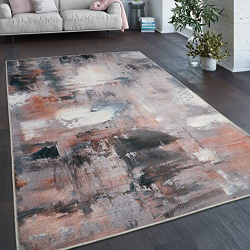 Paco Home Waschbarer Teppich Wohnzimmer Schlafzimmer Vintage Muster Flachgewebe Modern Abstrakt Farbverlauf, Grösse:120x160 cm, Farbe:Bunt 4
