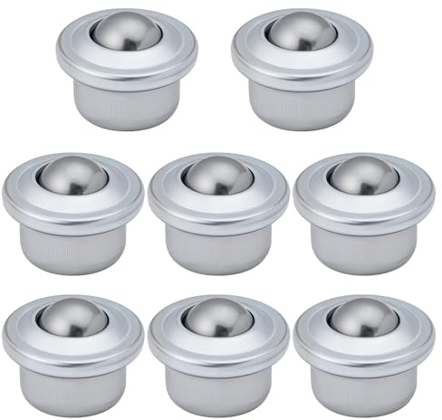 Rotelle a Sfera 8Pcs Trasferimento Cuscinetto Rotelle per Mobili Cuscinetto Ruote Flangia (16mm Altezza)