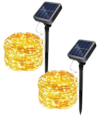 EXTRASTAR 20M Solar Lichterkette Aussen led solar lichterkette außen 200 LED Solar Kupferdraht Lichterkette, 8 Modi Wasserdicht Solarlichterkette für Außen, Garten, Terrasse, Balkon Deko