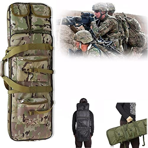 Taktischer Doppelgewehrkoffer, Waffenkoffer für Langwaffen, Futteral Langwaffen Durchgehender Reißverschluss Taktische Gewehrtasche Soft Air Rifle Gun Carry Case A,81CM