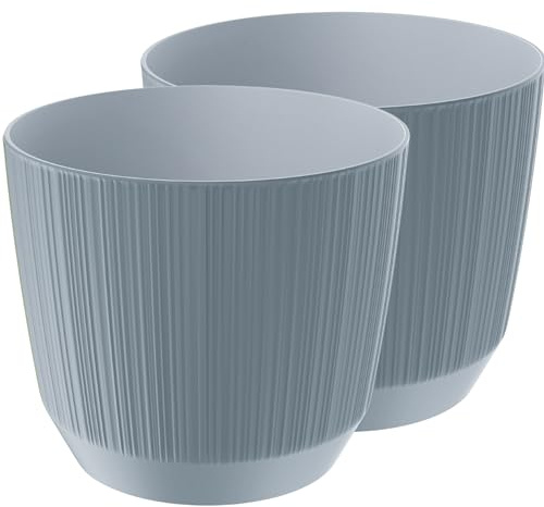 Zero Home - Blumentöpfe I 2 Stück Blumenübertopf Set I Classic Design I Aus Haltbarem Material I Keine Abflusslöcher I Hergestellt in EU I Premium Qualität I LICHTGRAU - ⌀ 17 cm