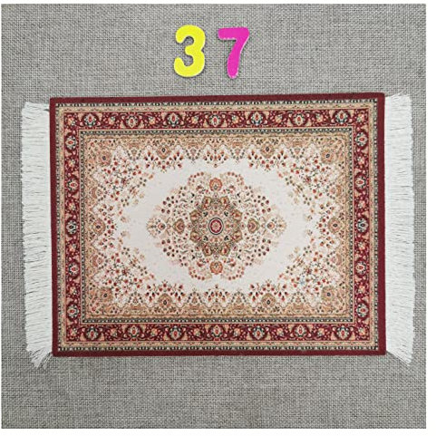 Egurs Mauspad Teppich Muster Perser Stil Orientteppich Mini Teppich Untersetzer mit Quaste Computer Zubehör Bunte Glasuntersetzer Glascoaster 37#