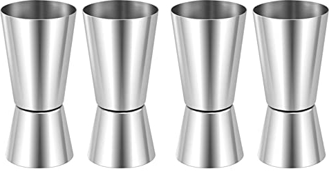 4 x Spirit medida 25 ml/50 ml, medidor para vasos para Jigger Craft, medidor para bebidas dobles para coctelera para bebidas de vino de