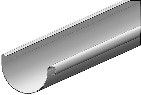 4Home&Garden | Einzelteile Dachrinnensystem RG 100 Typ 300 Fallrohr DN 60 | Kunststoff PVC Weiss | Verbinder Stutzen Rinnenhalter (Dachrinne 100cm)