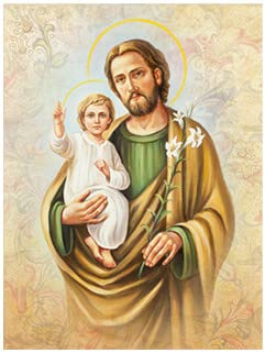 Proposte Religiose Tela Effetto Dipinto - Telaio in Legno Cm 30X40 - MADE IN ITALY (San Giuseppe)