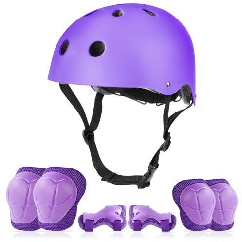 Flintronic Casco Bici Bambino 2-13Anni, Set di Protezioni per Bambini, Caschi per Bambini per Skateboard Pattinaggio Monopattino Sport Estermi, Casco per Bicicletta per Ragazze e Ragazzi