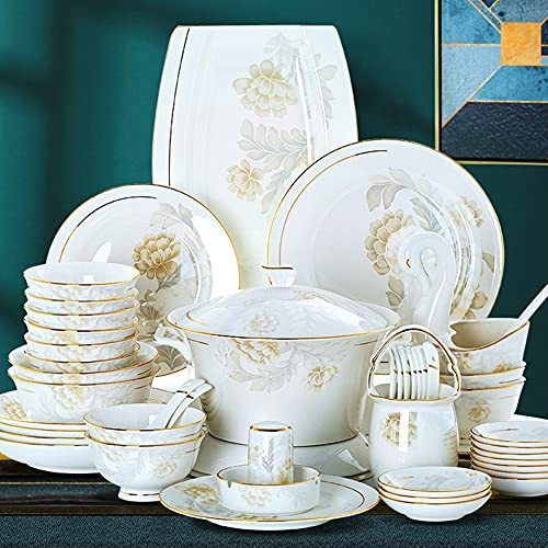 Juego de vajilla de cerámica, vajilla, platos, vajilla combinada de cerámica, servicio de porcelana para 10 (35 piezas)