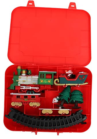 ibasenice 1set Trenino Elettrico Per Decorazioni Natalizie Giocattolo Educativo Per Sicuro e Resistente e Decorazioni Festive Senza Batteria Confezione Colorata