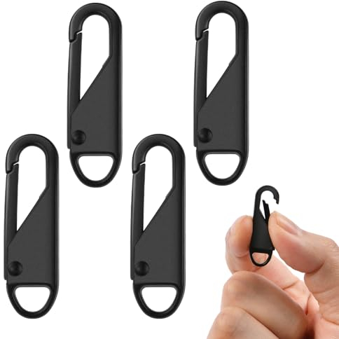 HOTUT Reißverschluss Zipper,4 Stück Metall Zipper Pull,Abnehmbare Zipper für reißverschluss für Jacken,Jeans, Stiefel,Koffer,Rucksäcke und mehr