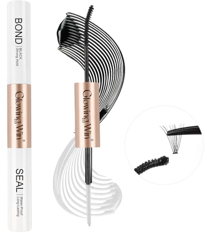 Glowing Win Colle pour Faux Cils Lash Bond et Seal DIY Individuel Cils Adhésif Waterproof Cluster Lash Glue Strong Hold 48-72h Imperméable Colle Faux Cils
