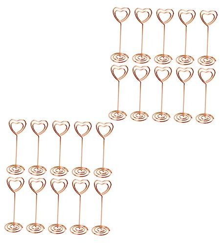 VILLFUL 20st Herz-tag-halter Filigraner Bildhalter Dekorativer Memohalter Platzhalter Für Herznamen Herz-memo-clip Heikle Notiz Bilderständer Tischhalter Tischmenühalter Tischkarte Stahl