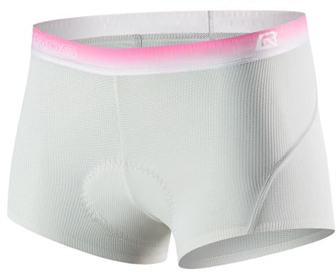 ROCKBROS Cykelshorts för kvinnor med 3D-gelvaddering, snabbtorkande andningsbara cykelunderkläder för MTB-sport, Vit, M