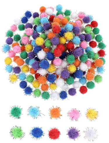 Tyqour 200 Stück Bunte Pompons zum Basteln, Filzkugeln Bunt Klein, Mini Pompons Bunt 15mm Pompoms zum Basteln für Kinder, Filzkugeln zum Basteln für Ostern DIY Kreativen Handwerk Dekorationen