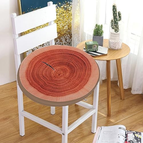 3D Baumstumpf Sitzkissen, Rund Stuhlkissen, Schwamm Stuhl Sitzpolster, Früchte Design Bodenkissen Runden Kissen für Bodenbeläge, Gartenstühle, Bürostühle, Innen- und Außenterrassen 33x33x5 cm (A)
