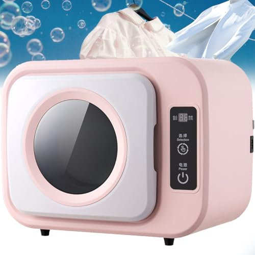 Mini Secadora con ventilación, Secadora de Ropa de 1 kg con Revestimiento de Acero Inoxidable extraíble y 3 configuraciones de Calor, protección contra sobrecalentamiento, Secadora de Ropa Pink