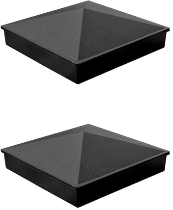 ZXNhome 3 x 3 Aluminium Alloy Pyramid Post Caps Fence Post Caps Cover Perfect, with Matte Black Finish Powder Coated Surface for Fence Wood Post of Decks, Garden or Corridors (2Pcs)