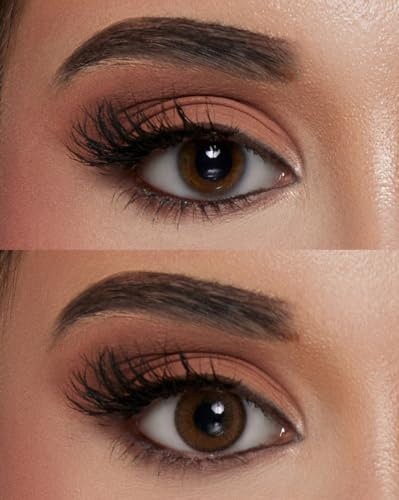 Eve Lenses Jahreslinsen Farbige Kontaktlinsen stark Deckend und Natülich I Augenfarbe, für dunkle und helle, Augen geeignet (Hazel, 14,2, 0.0)