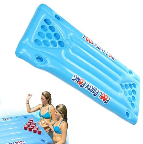 Dioeazh Tavolo da pong gonfiabile, tavolo da pong piscina | Chiatta pingpong galleggiante,BEER POLL PONG LOUNGE TAGNO RAFT TABELLABILE PER ACCESSORI ACCESSI DEI GIOCHI PER ACCESSO