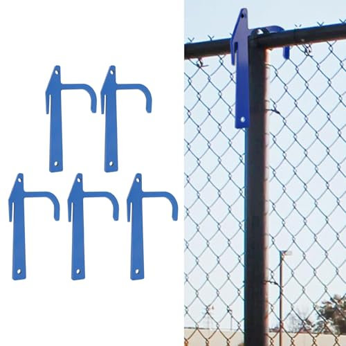 5 Pack Chain Link Tensioning Tools, Fence Top Rail Clamp Hanging for Fixed Chain Link Fence Fabric Stretcher