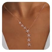 VIROMY Colliers Femme en Or Rose pour,Chaîne Acier Inoxydable Collier Pendentif Personnalisé Or Rose 14K Bijoux Cadeaux pour Femmes