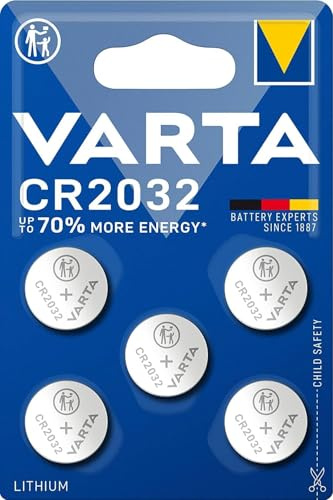5er Pack Knopfzellenbatterien CR2032 Batterien 5 Stück - Zuverlässige Energiequelle für Spielzeug, Fernbedienungen, Uhren, Autoschlüssel