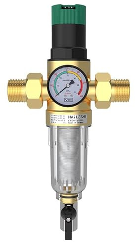 Druckminderer Wasser mit Manometer Wasser und Siebfilter 3/4 Zoll DN20 Druckminderer Wasserdruckminderer Messing Druckregler Wasser Einstellbare Druckminderer für Trinkwasser
