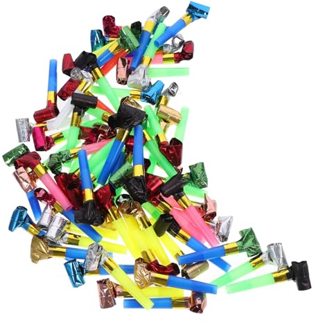 ZUNOXAZ 100 Stück Party Krachmacher Trompeten Aus Bruchfestem Material Bunte Hupen Für Geburtstags Und Silvesterfeiern Spielzeug Für Familien Und Kinderparty