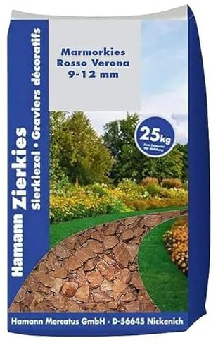 Marmorsplitt Rosso Verona 9-12mm 25 kg Witterungs- & frostbeständig Garten Wege Einfahrt Langlebig & trittfest Beeteinfassungen & Terrassenumrandungen Gartengestaltung & Steingärten