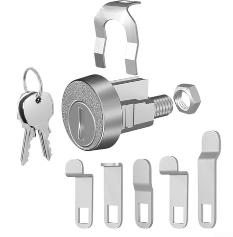 Cerradura de buzón, cerradura de buzón de aleación de zinc, con 5 placas de bloqueo y 2 llaves, para buzones, puertas de armario y muebles