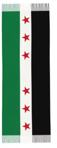 Oxtxuzdm Drei Sterne Schal Mit Syrien Flaggen Für Damen Und Herren Unisex Langer Schulterwickel Halstuch Für Gebete Und Formelle Kulturelle Aktivitäten Schal Mit Syrien Flaggen