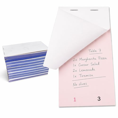 PAC Supplies Global Bloc de pedidos de restaurante con hoja duplicada, bloc de notas para camareros, pedidos de escritura (10)