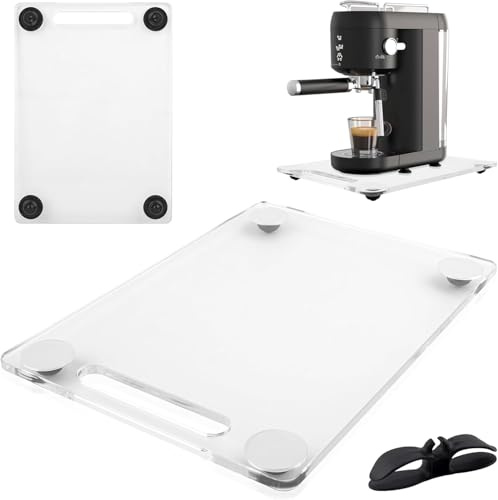 Appliance Slider,Sliding Tray for Kitchen Appliances,Acrylic(14D x 9.8W) | Appliance Slider,Sliding Tray for Kitchen Appliances,Countertop Rolling Tray,Coffee Maker Tray with Rubber Wheels,Wide-Large
