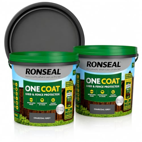 2 Pack Fence Life Wood Treatment, 2 x 5 litres, One Coat Formula (2 X Charcoal Grey)